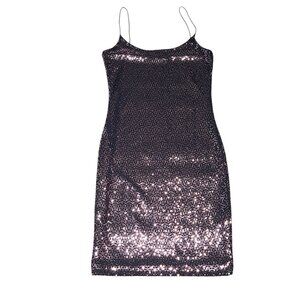 Paper Moon Bronze Sequin Cocktail Party Bodycon Mini Dress Size Small